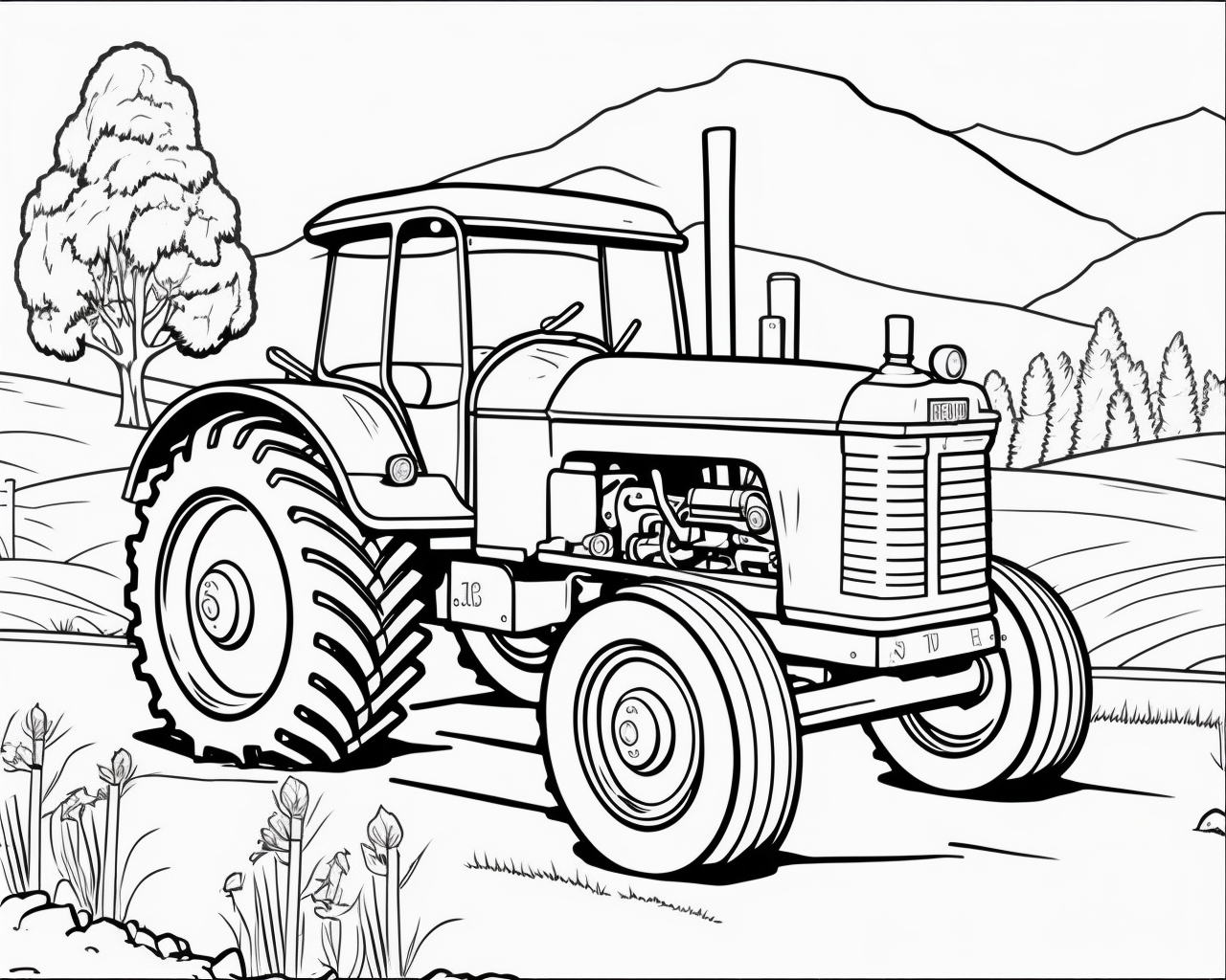 traktor 7 - Omalovánky k vytisknutí zdarma